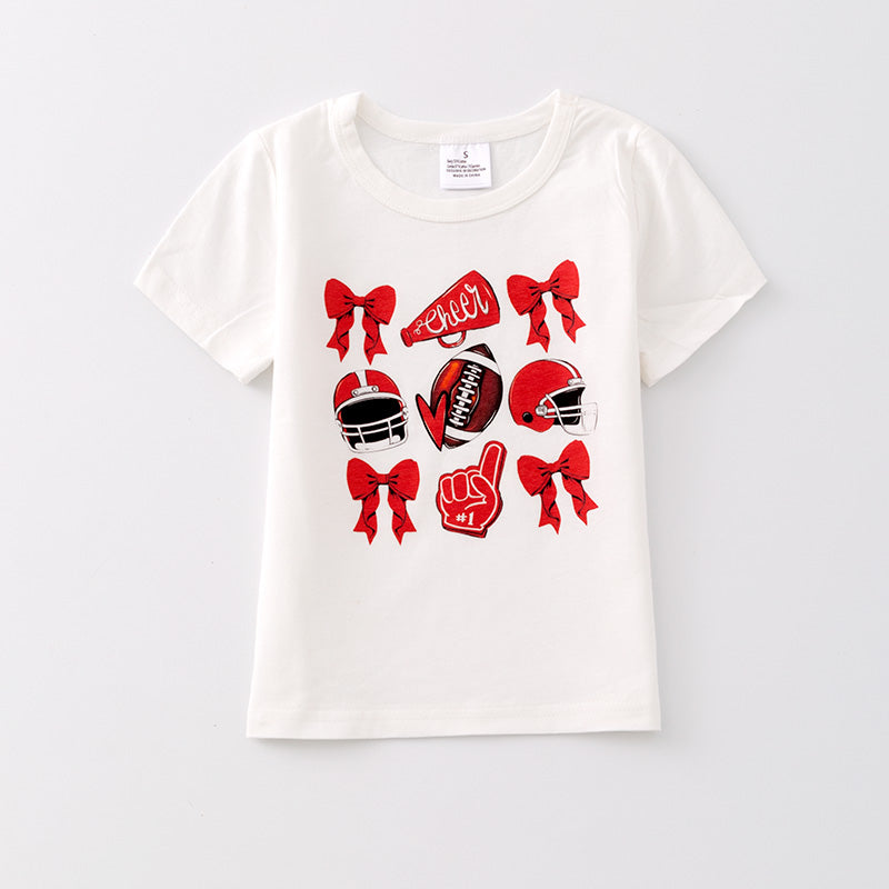 (In Stock)Girls Football Print T-shirt