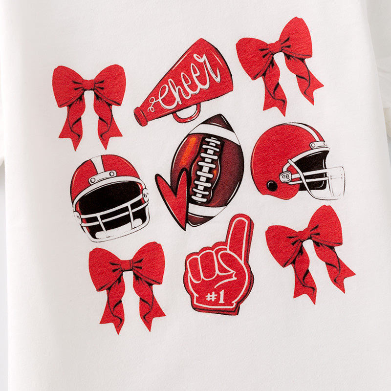 (In Stock)Girls Football Print T-shirt