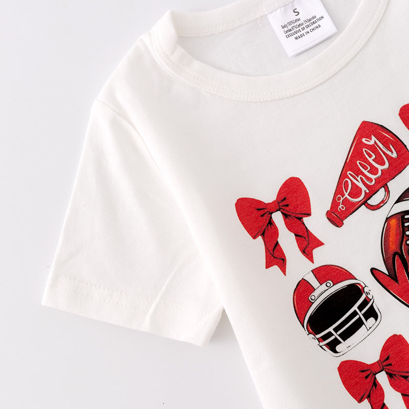 (In Stock)Girls Football Print T-shirt