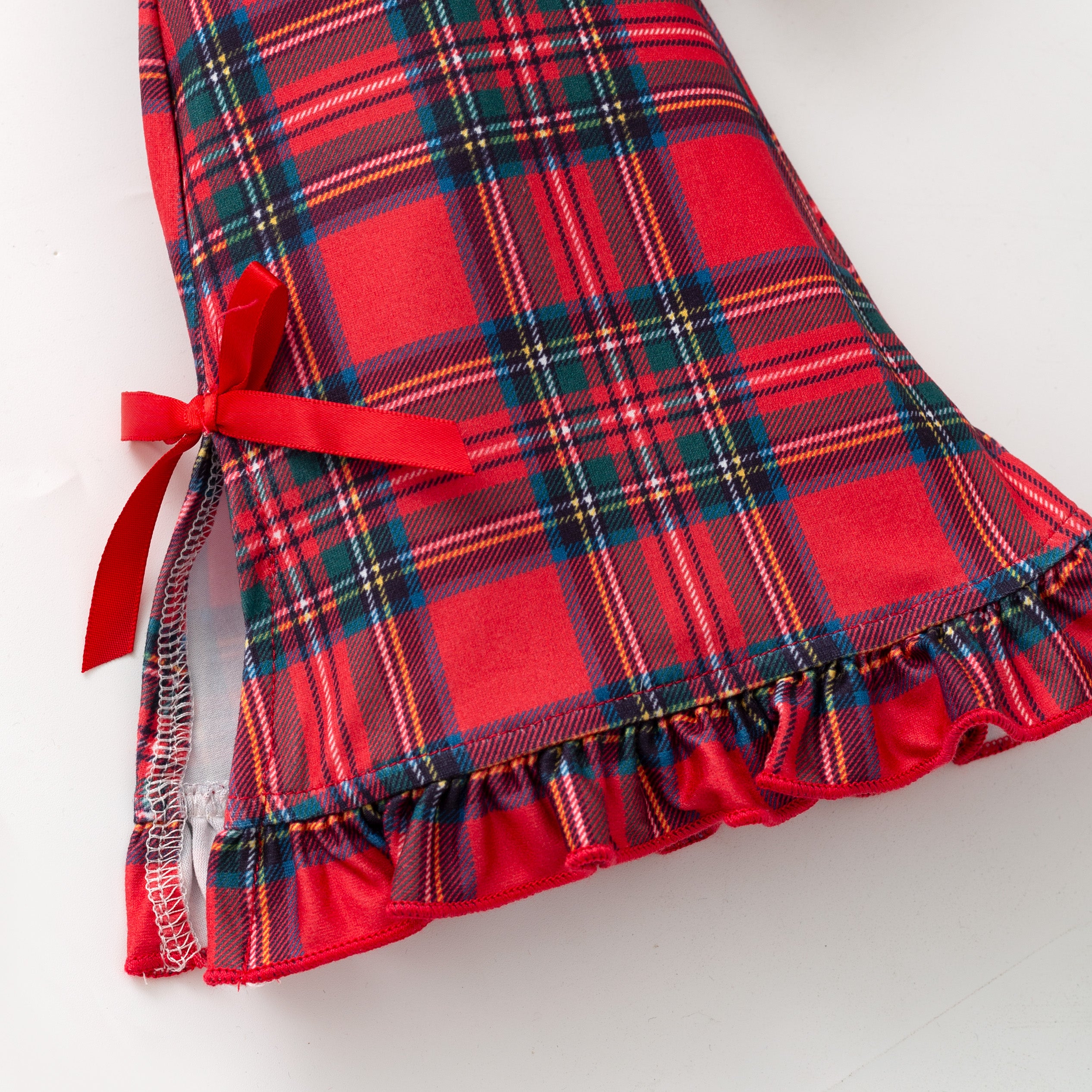 (In Stock)Girls Christmas Bow Applique Outfit Set