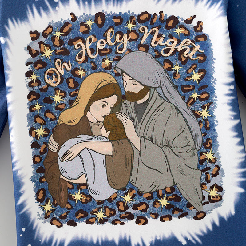 (In Stock)Girls Christmas Jesus Print Milk Silk Top