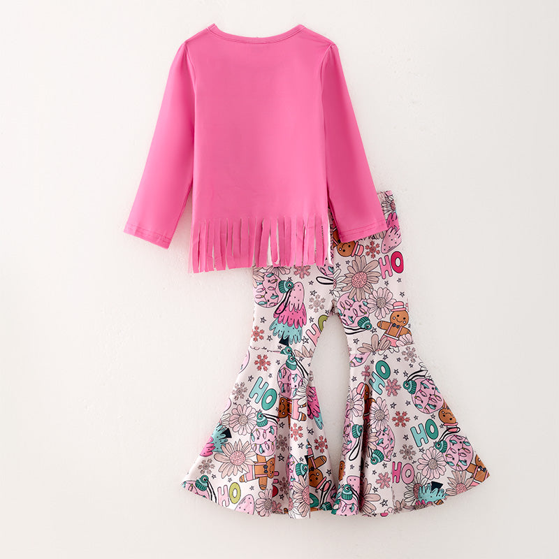 (In Stock L29-5-2)Girls Christmas Print Outfit Set
