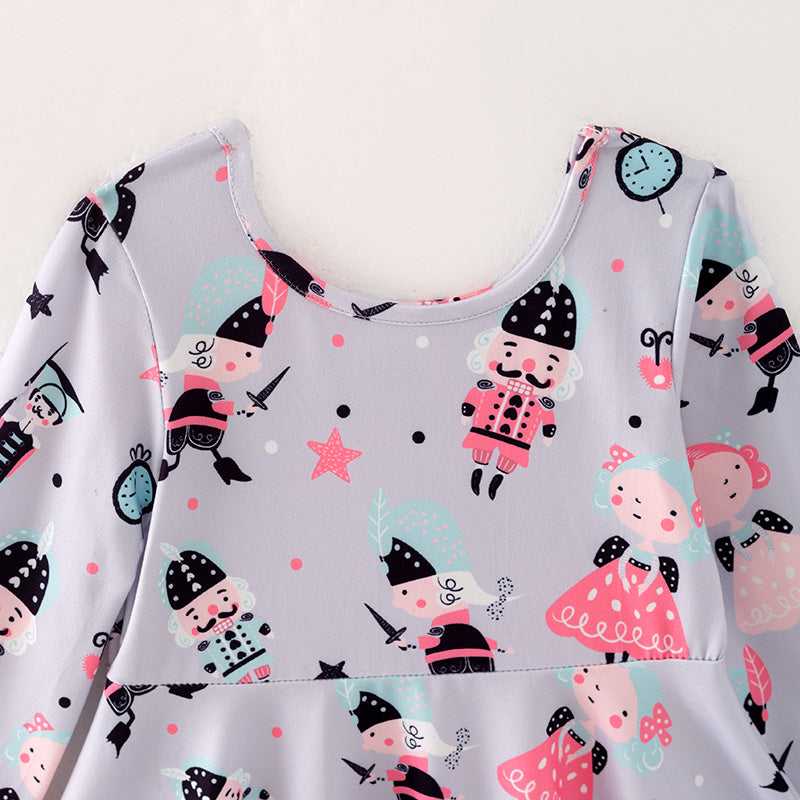 (In Stock L28-04-02)Girls Christmas Print Dress