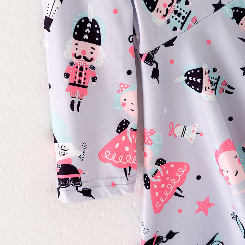 (In Stock L28-04-02)Girls Christmas Print Dress