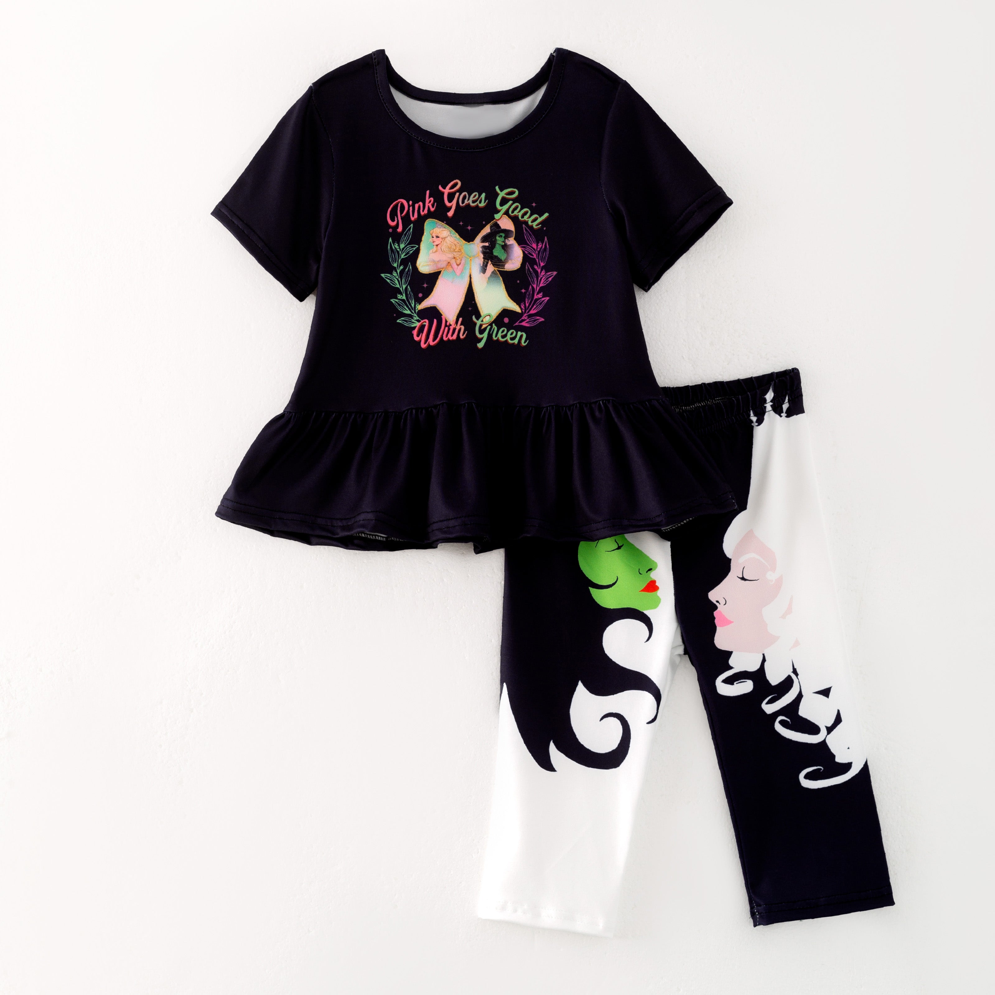 (Pre Order)Girls Spring and Summer Movie Character Print Capris Set