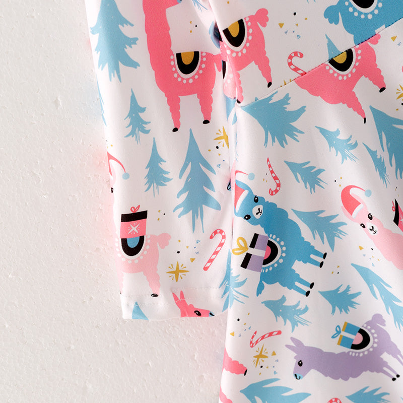 (In Stock L23-01-01)Girls Christmas Print Dress