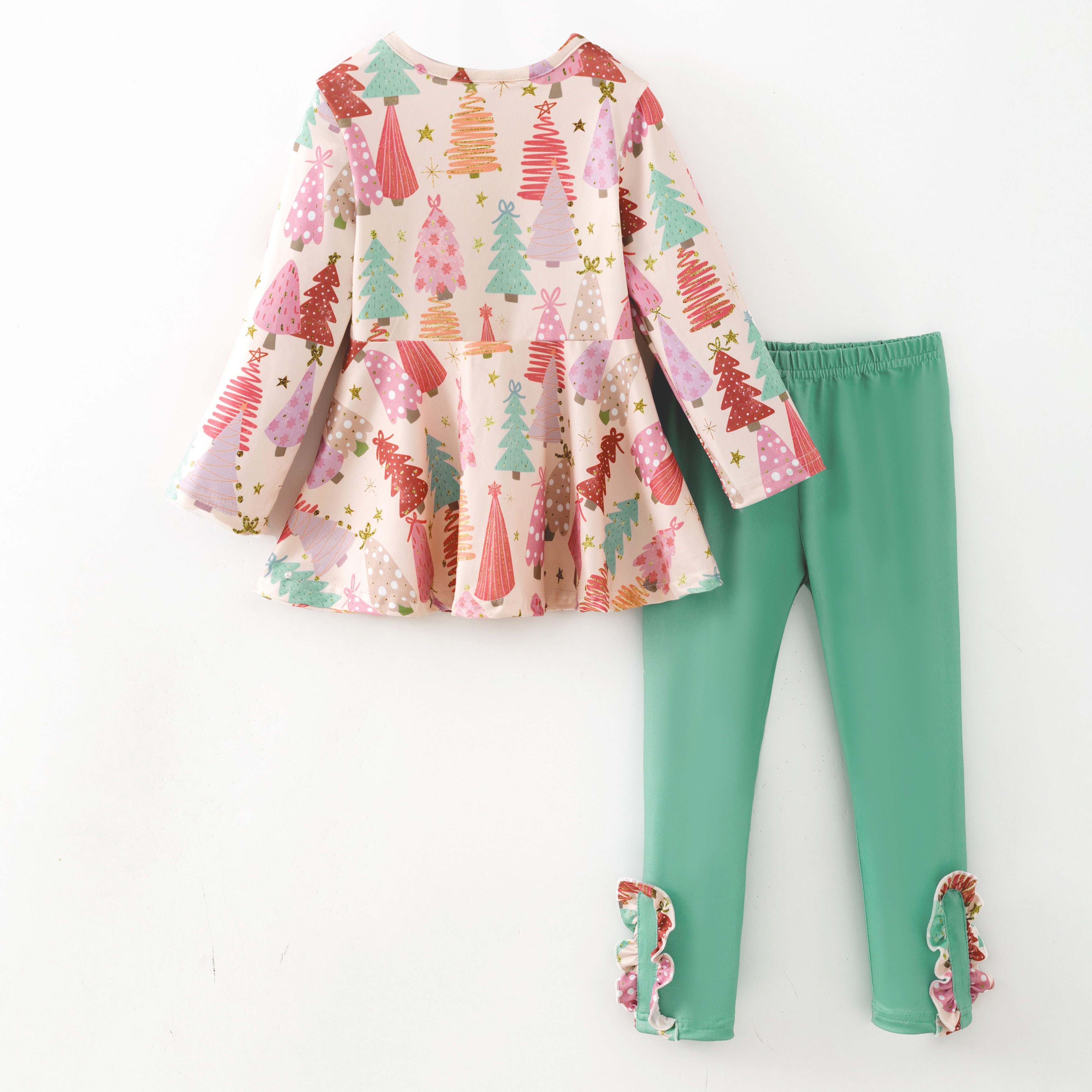 (Pre Order,Prepack Zone)Girls Christmas Print Outfit Set(Mix Size)