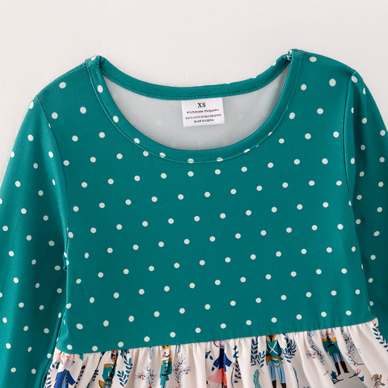 (In Stock)Girls Christmas Print Dress