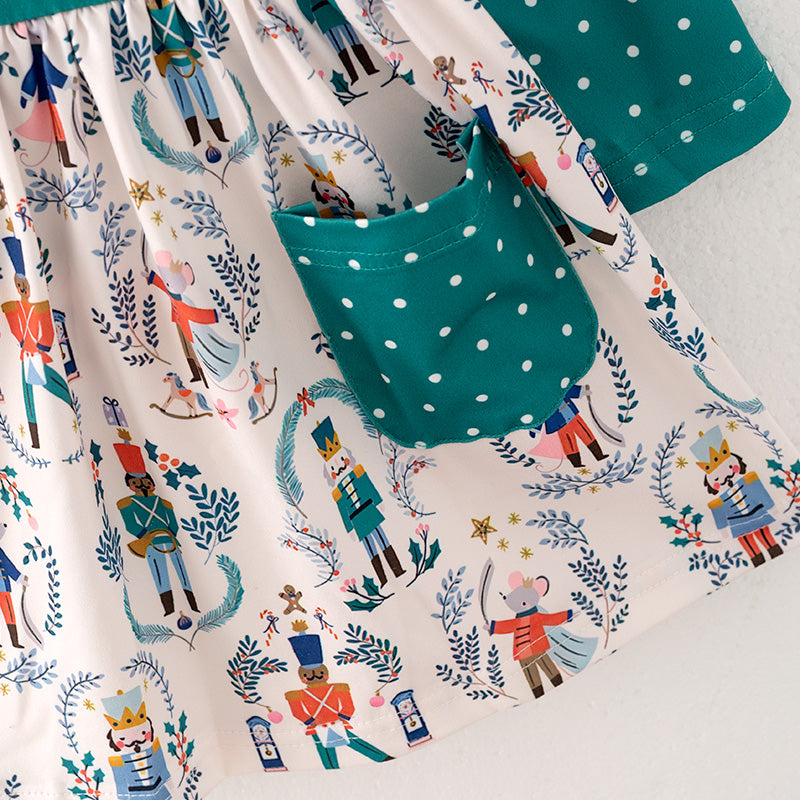 (In Stock)Girls Christmas Print Dress