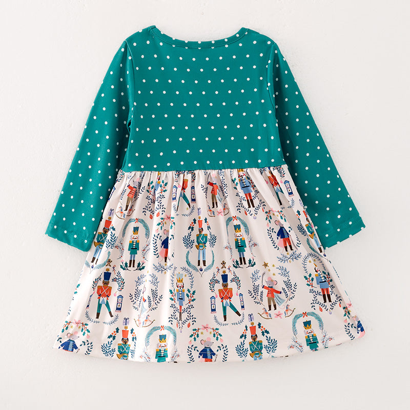 (In Stock)Girls Christmas Print Dress