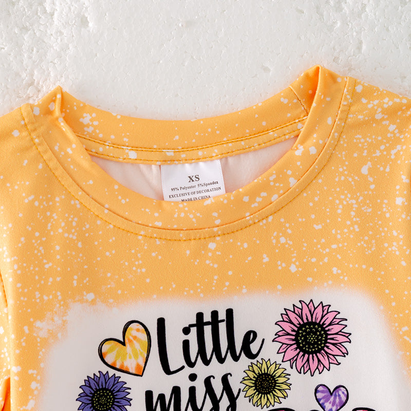 (In Stock)Girls Spring and Summer Little Miss Sassy Pants Print Top