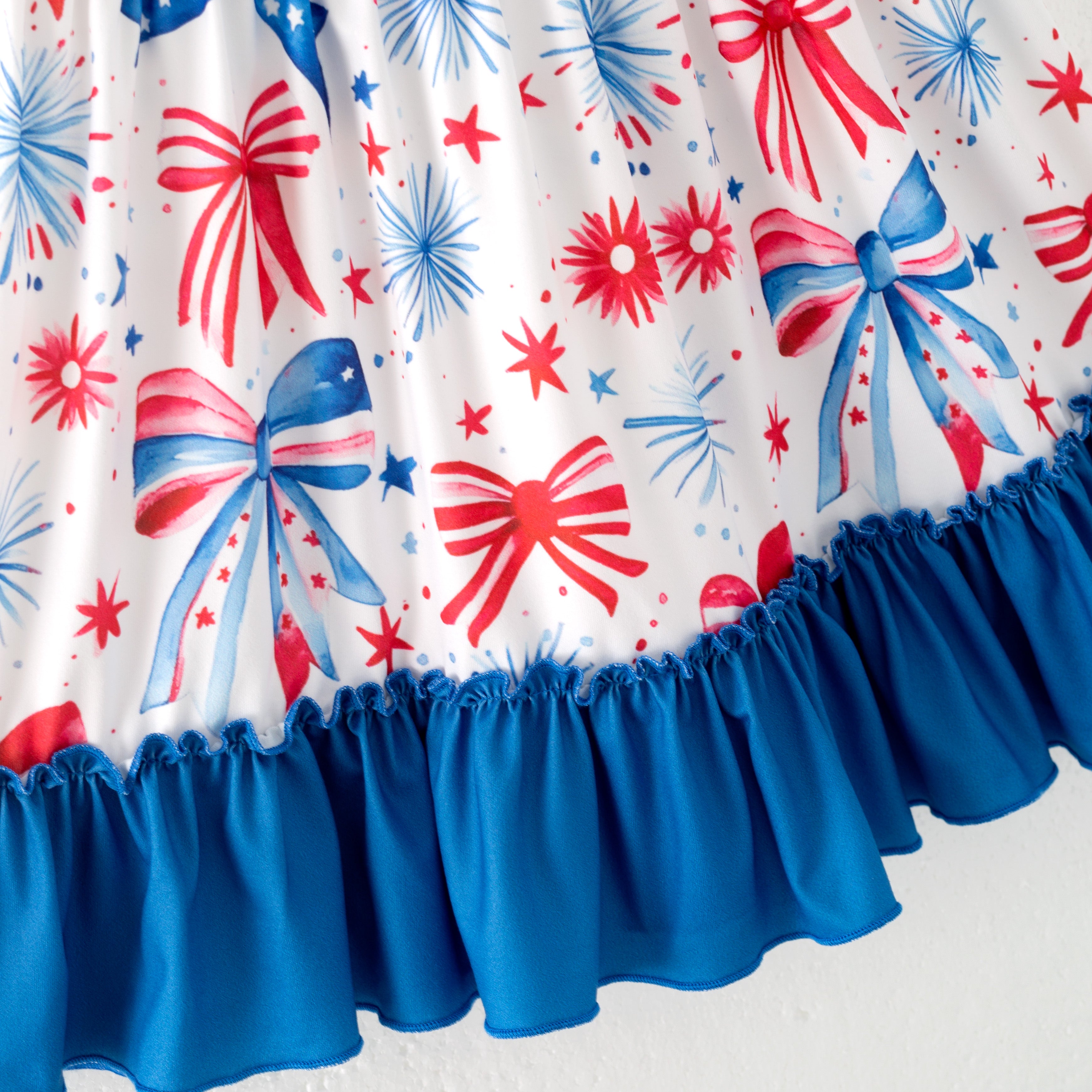 (Pre Order)Girls Patriotic&Cherry Print Dress