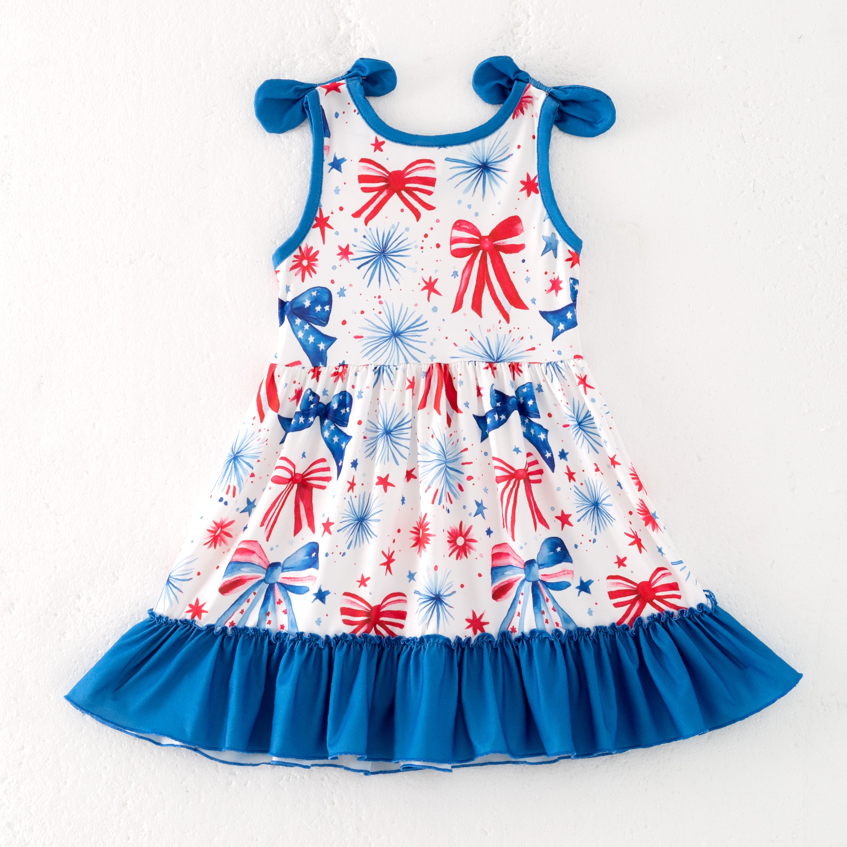(Pre Order)Girls Patriotic&Cherry Print Dress