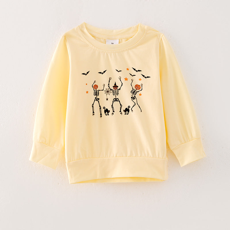 (In Stock Q2-5-2)Girls Halloween Print Cotton Top