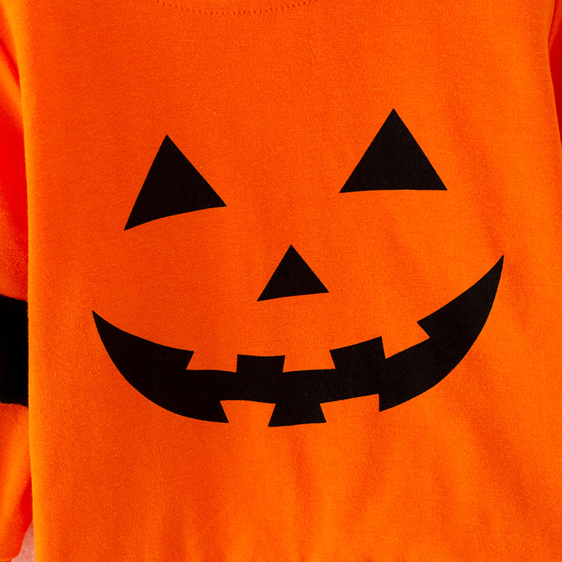 (In Stock Q4-6-2)Girls Halloween Print Tulle Skirt Suit