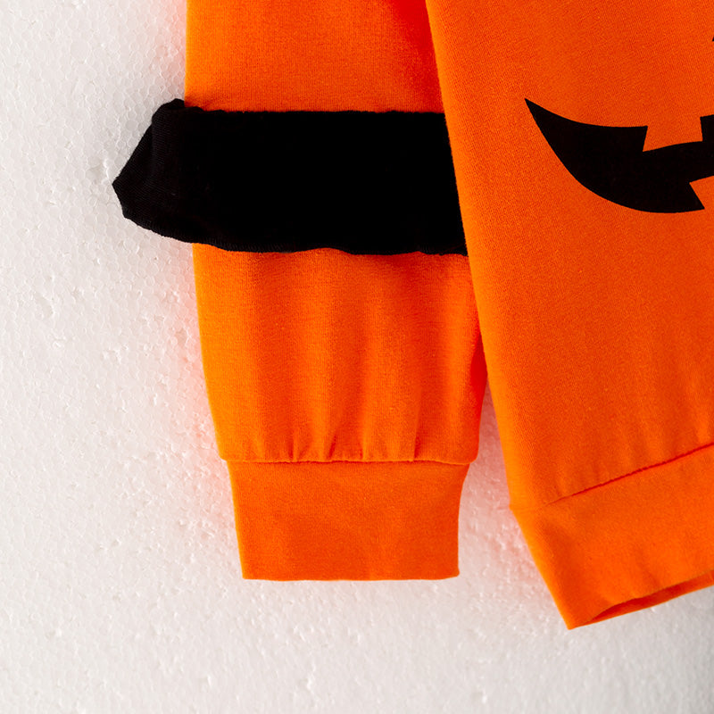 (In Stock Q4-6-2)Girls Halloween Print Tulle Skirt Suit