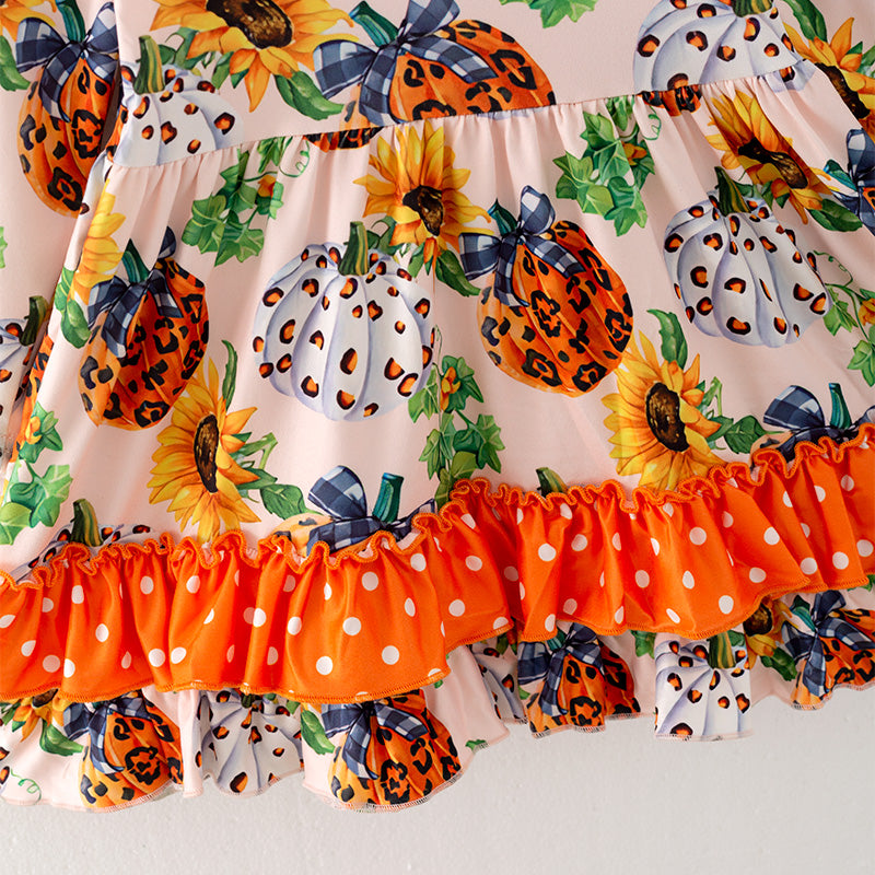 (In Stock E30-5-3)Girls Halloween Print Dress