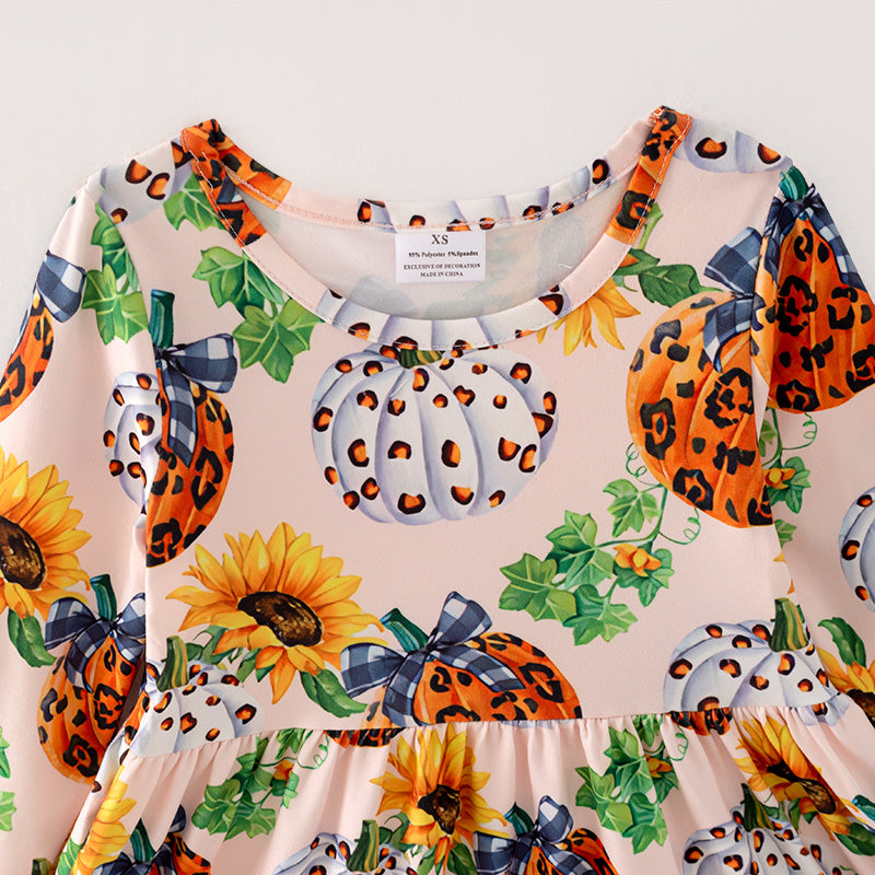 (In Stock E30-5-3)Girls Halloween Print Dress