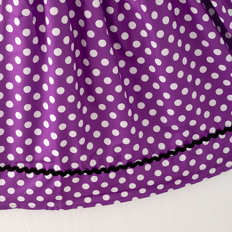 (In Srock E38-2-2)Girls Halloween Embroidery Smocked Dress