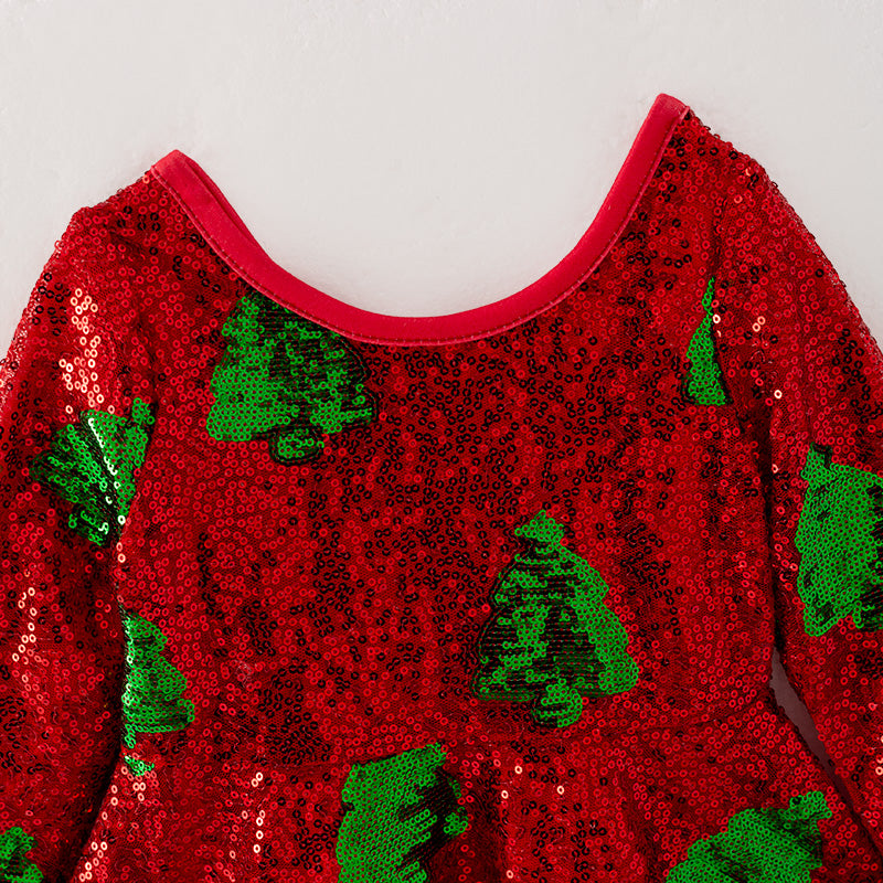 (In Stock A5-6-2)Girls Christmas Sequin Dress