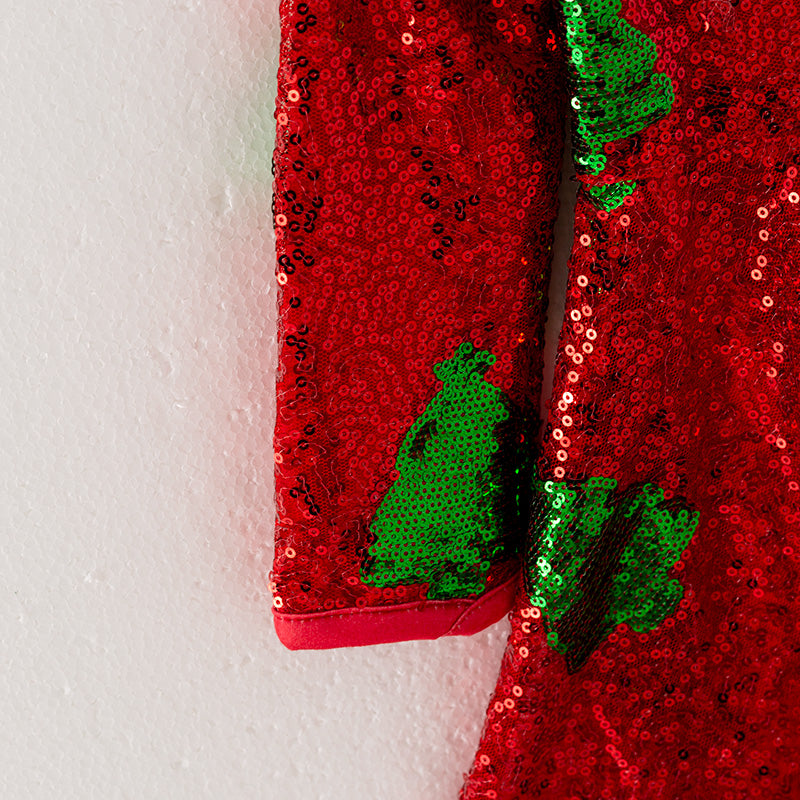 (In Stock A5-6-2)Girls Christmas Sequin Dress