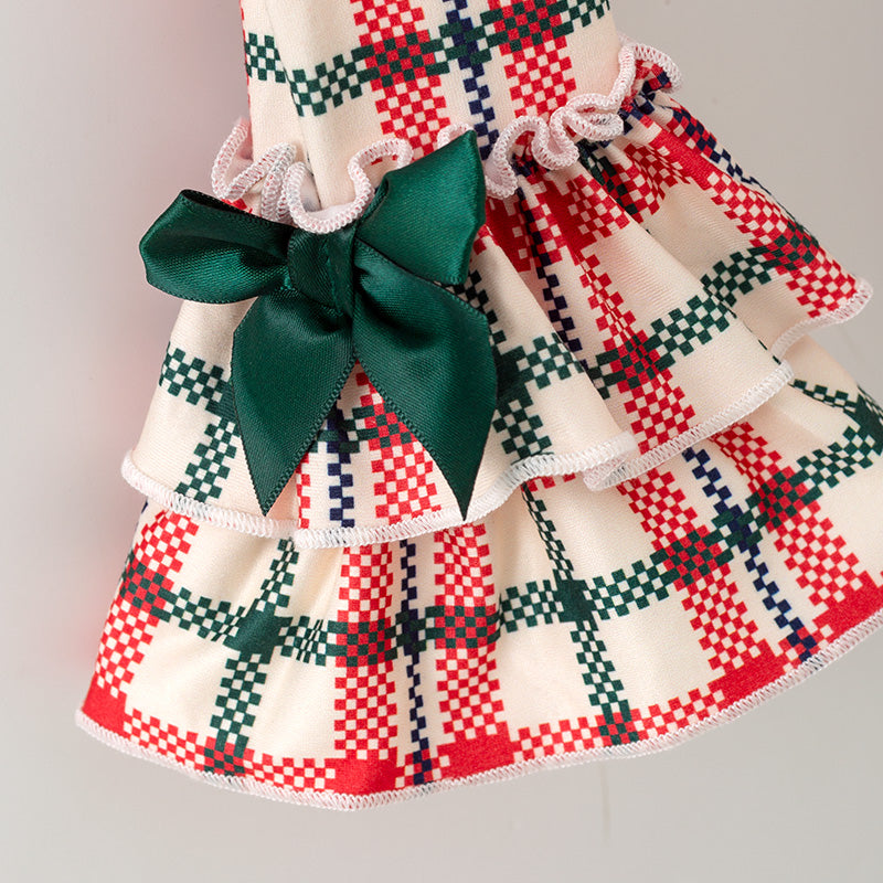 (In Stock)Girls Christmas Embroidery Smocked Ruffle Outfit Set