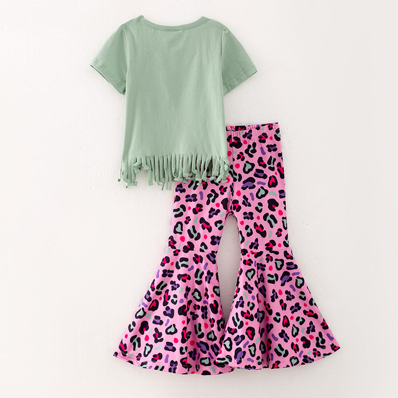 (In Stock Q3-1-1)Girls Halloween Print Outfit Set