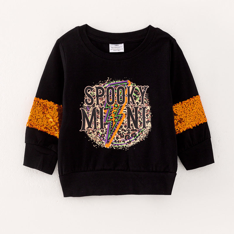 (In Stock E38-4-3)Mommy and Me Halloween Print Top