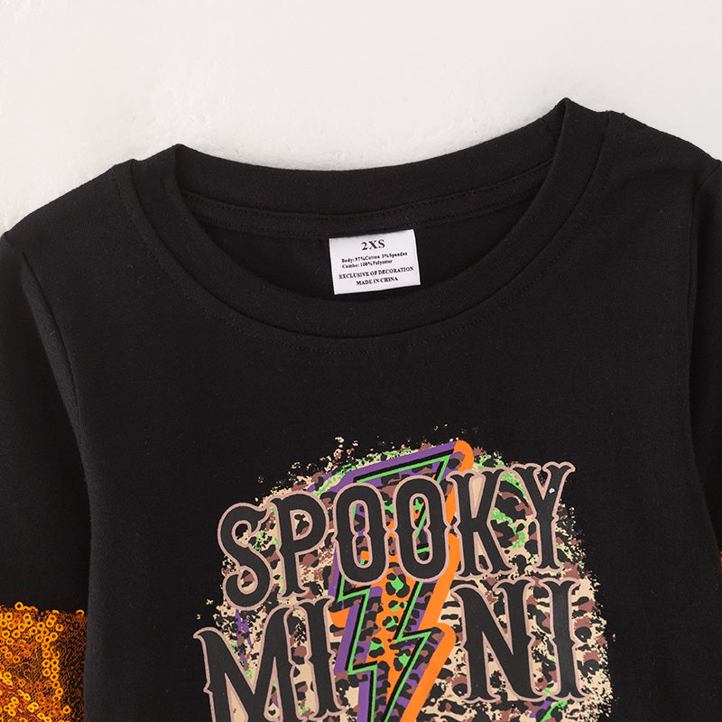 (In Stock E38-4-3)Mommy and Me Halloween Print Top