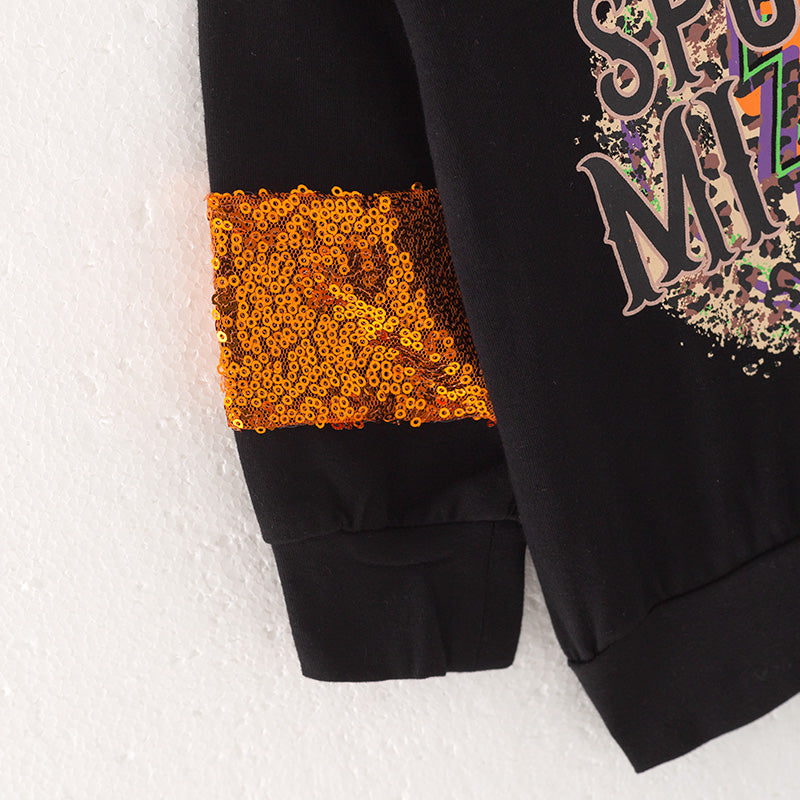 (In Stock E38-4-3)Mommy and Me Halloween Print Top