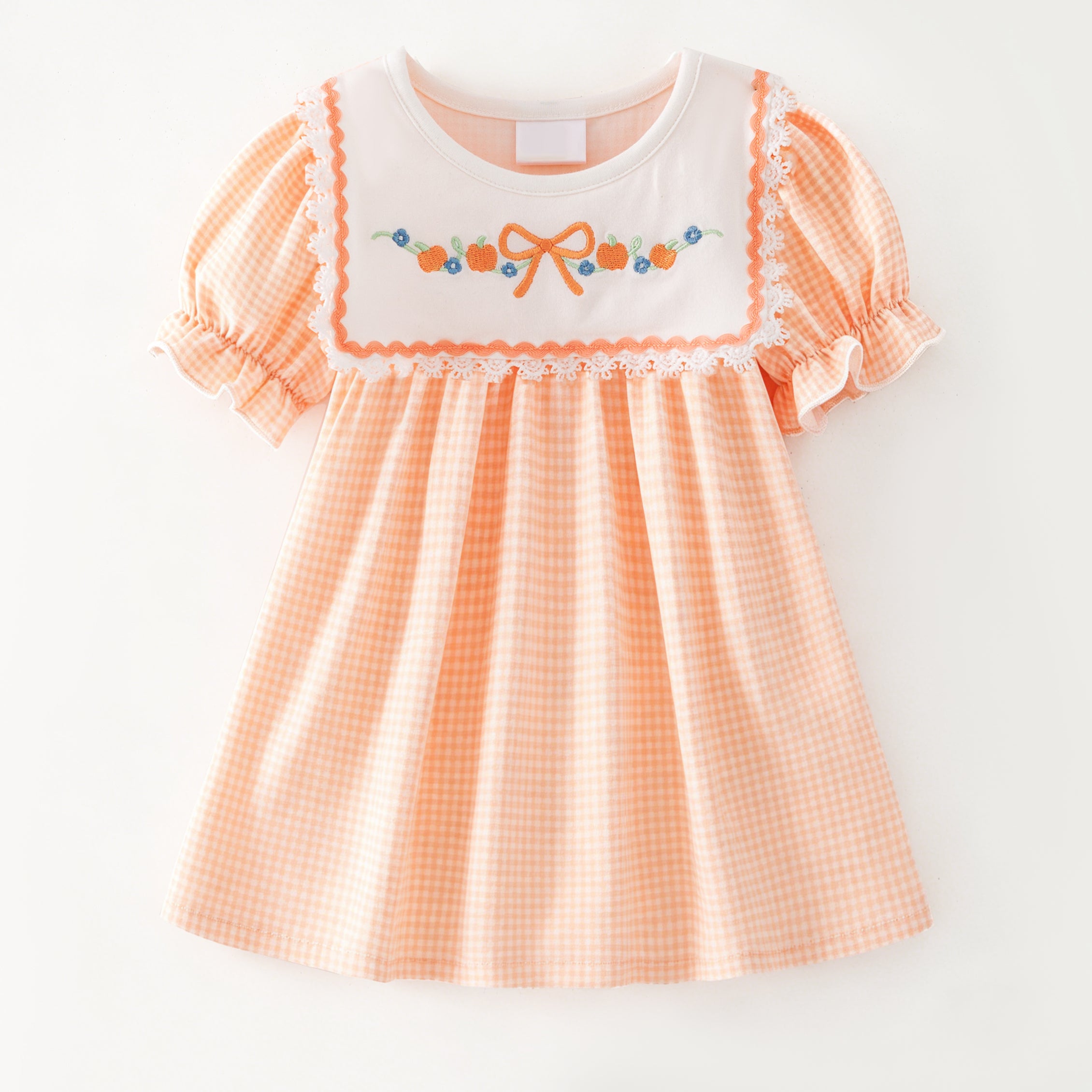 (In Stock)Sisters Fall Pumpkin Embroidery Dress&Romper