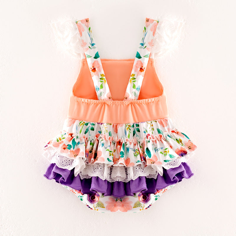 (In Stock)Toddler Girls Spring and Summer Chick Applique Romper