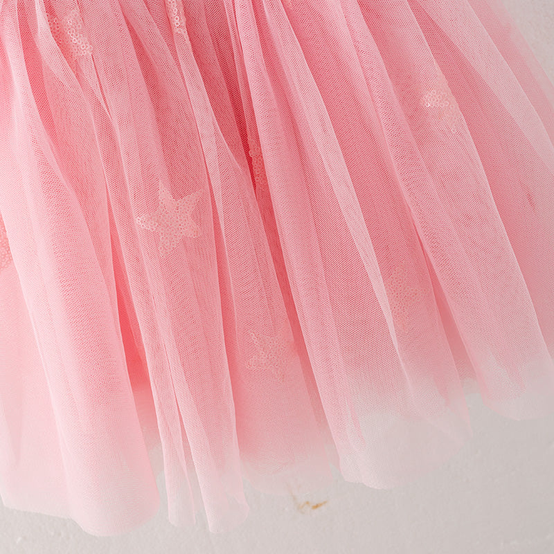 (In Stock G18-4-3)Girls Christmas Pink Sequined Tulle Dress
