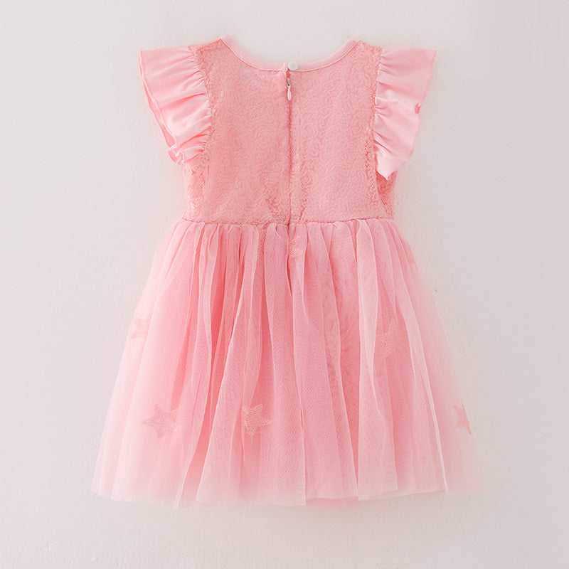 (In Stock G18-4-3)Girls Christmas Pink Sequined Tulle Dress