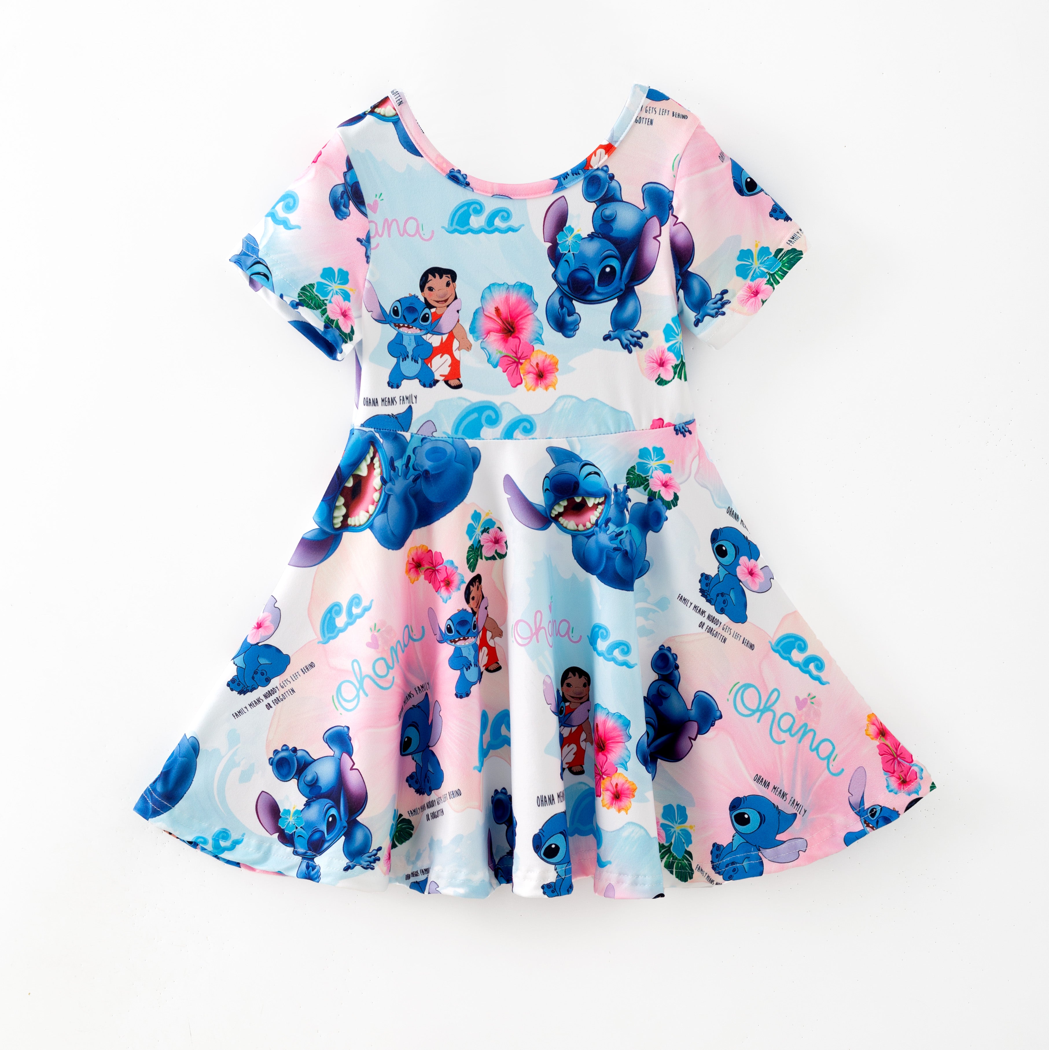 (Pre Order,Prepack Zone)Girls Blue Dog Print Dress(Mix Size)