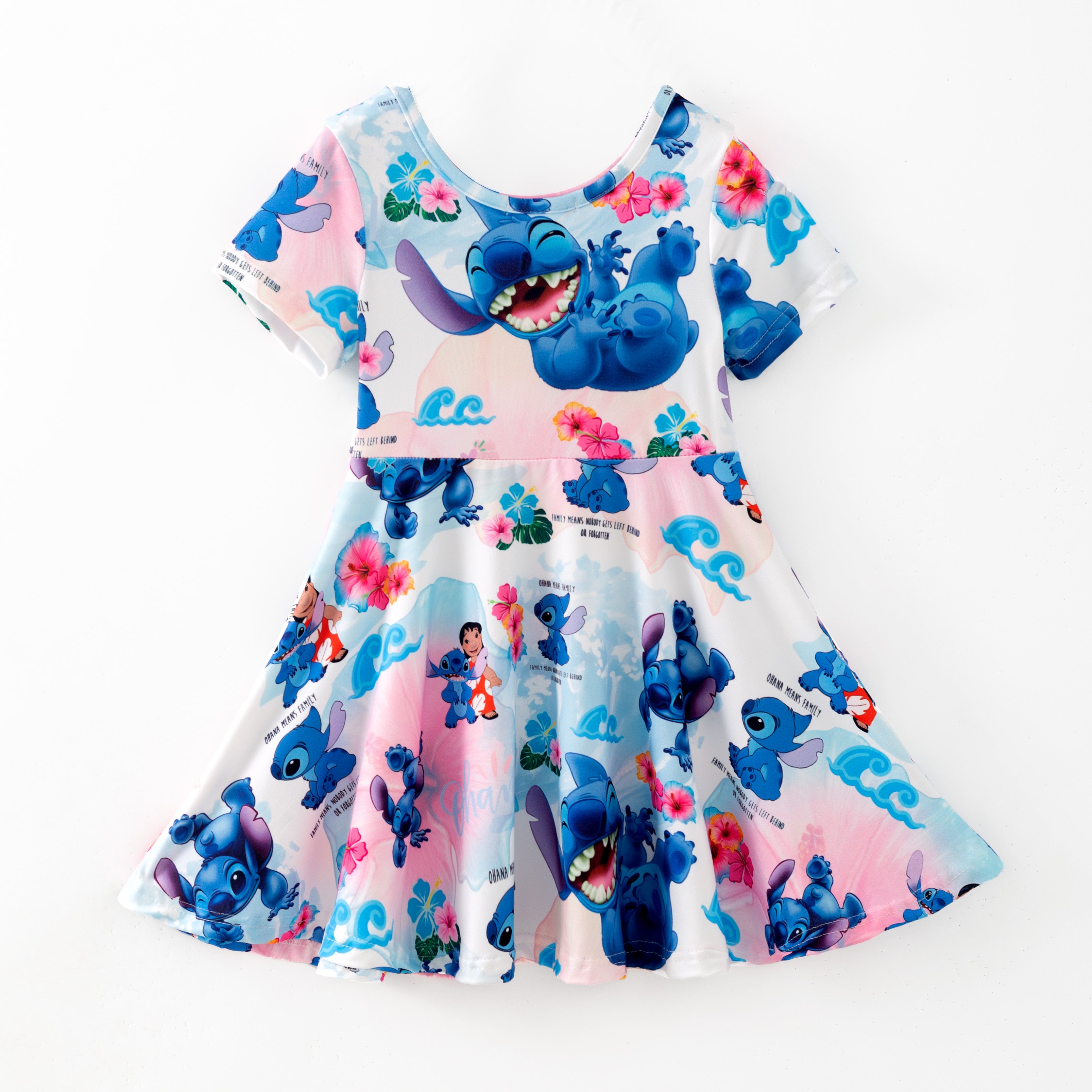 (Pre Order,Prepack Zone)Girls Blue Dog Print Dress(Mix Size)