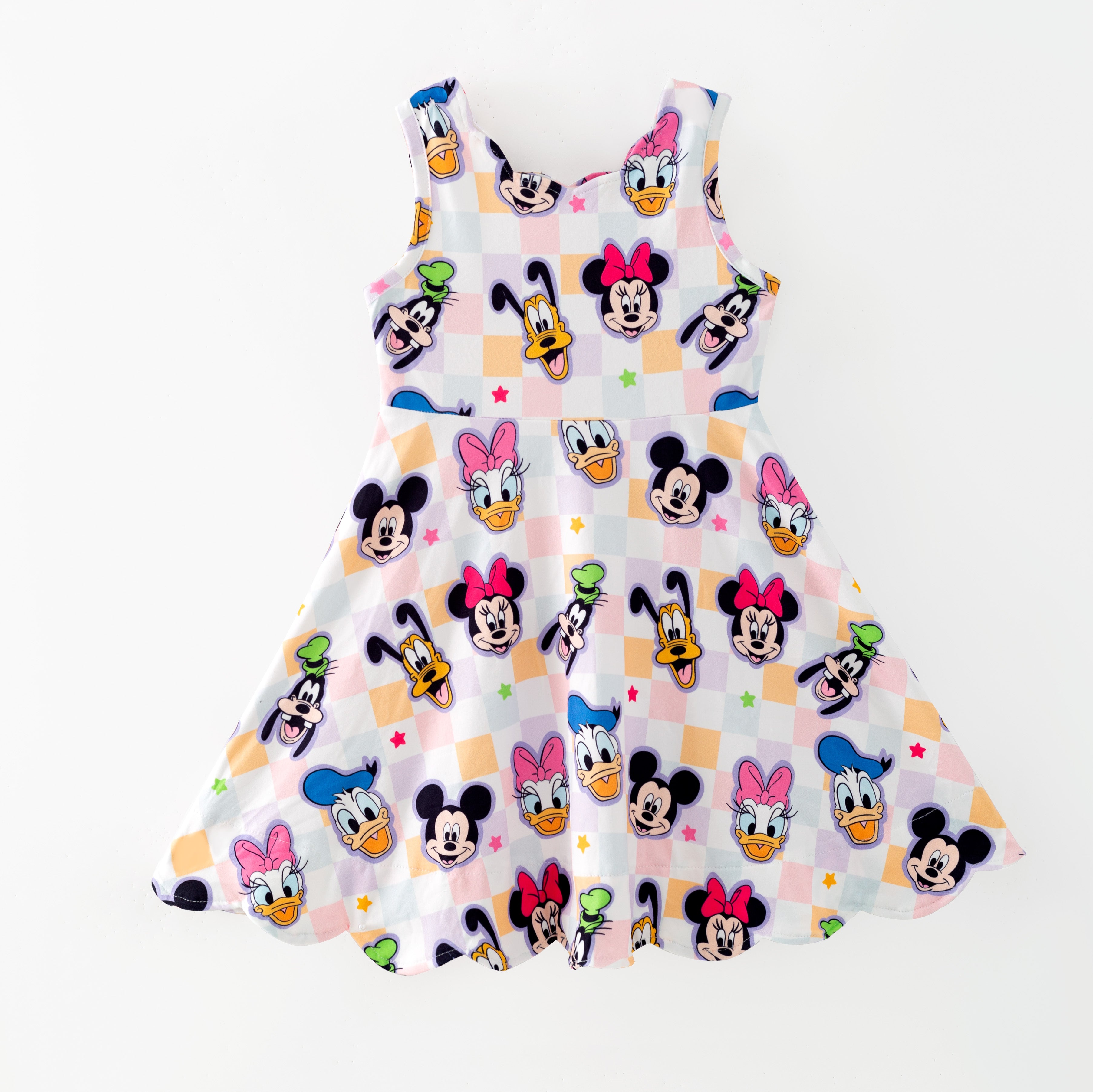 (Pre Order+Prepack Zone)Girls Cartoon&Princess Print Scallop Dress(Mix Size)
