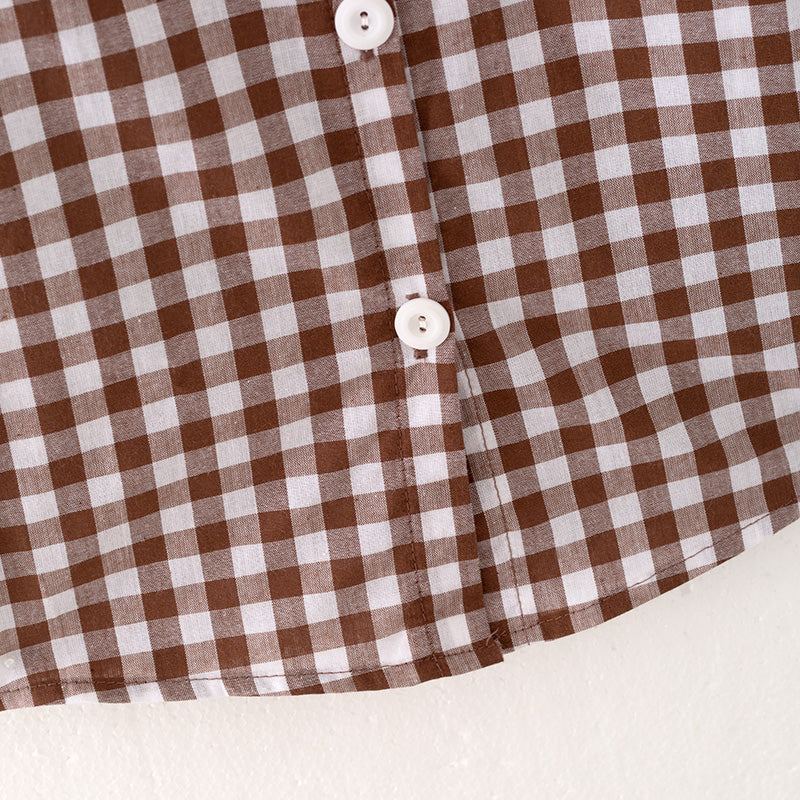 (In Stock L23-2-3)Boys Thanksgiving Embroidery Shirt