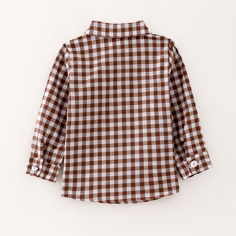 (In Stock L23-2-3)Boys Thanksgiving Embroidery Shirt