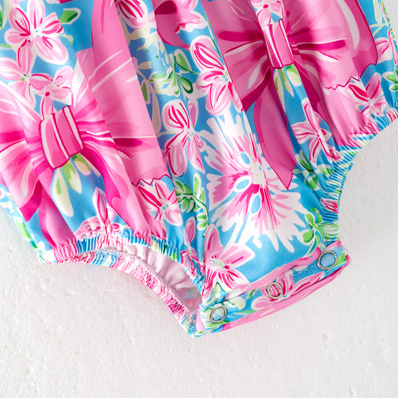 (Pre Order)Toddler Girls Spring and Summer I♥DAD Embroidery Smocked Romper