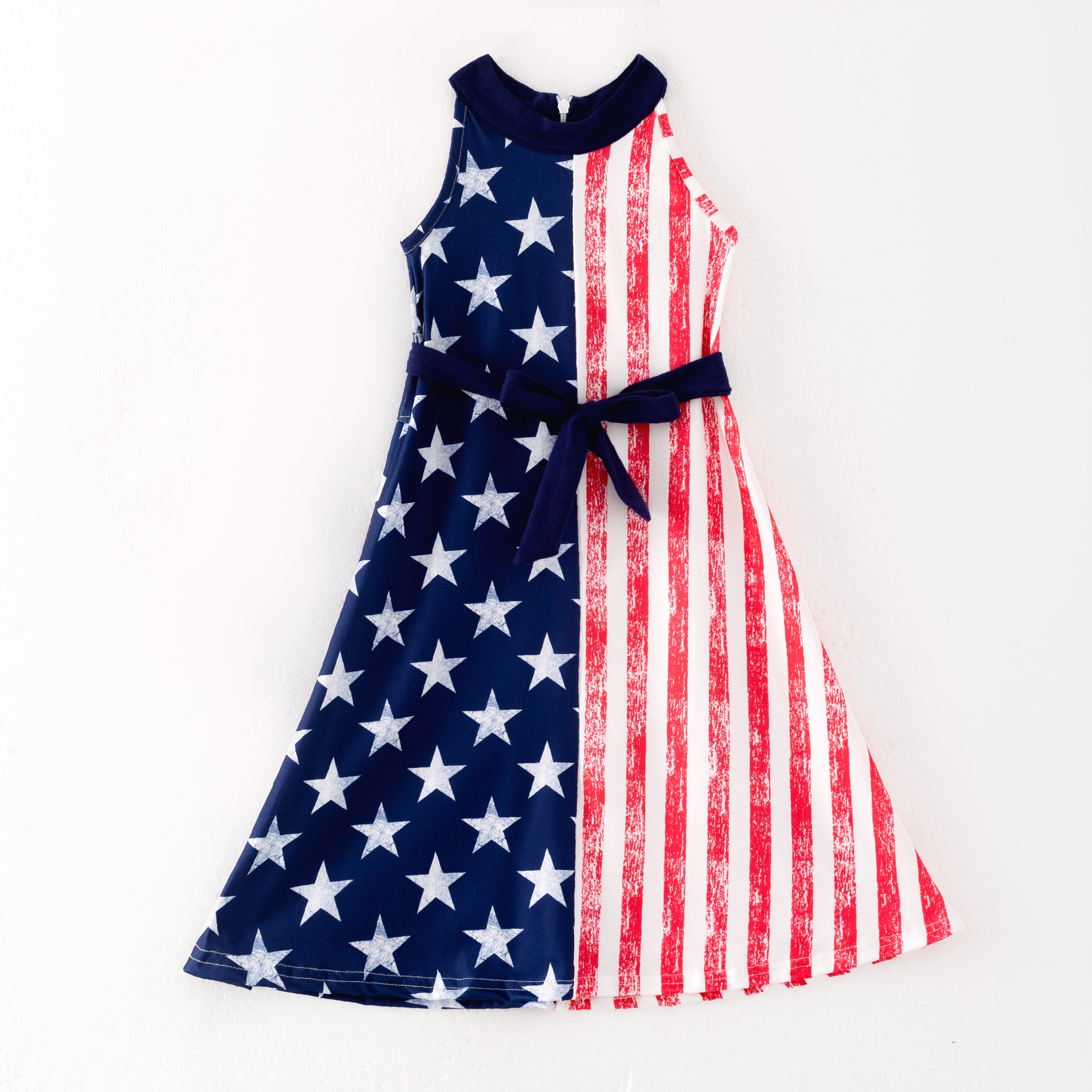 (In Stock)Mommy and Me Patriotic Print Strap MAXI dress