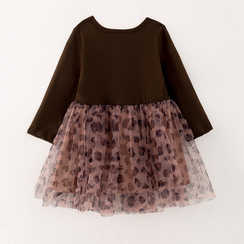 (In Stock Q5-1-2)Girls Thanksgiving Applique Tulle Dress