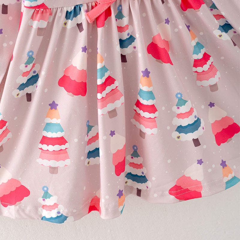 (In Stock L8-2-3)Girls Christmas Print Dress
