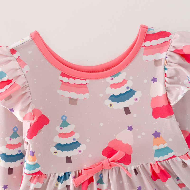 (In Stock L8-2-3)Girls Christmas Print Dress