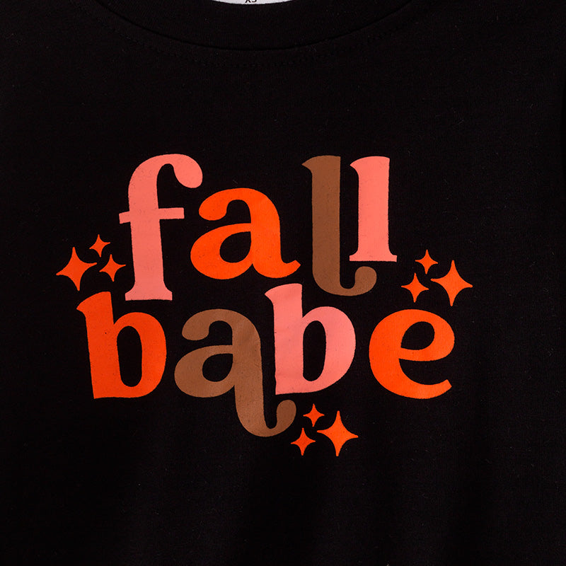 (In Stock E6-3-3)Girls FALL BABE Print Outfit Set