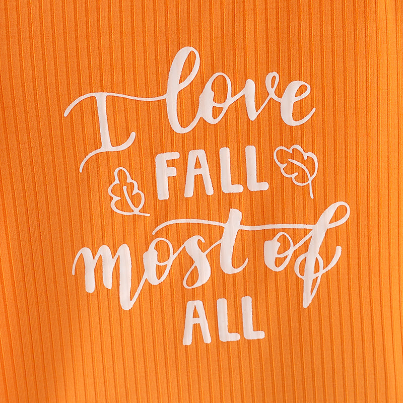 (In Stock E6-2-3)Girls I LOVE Fall Print Outfit Set
