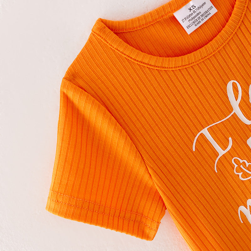 (In Stock E6-2-3)Girls I LOVE Fall Print Outfit Set