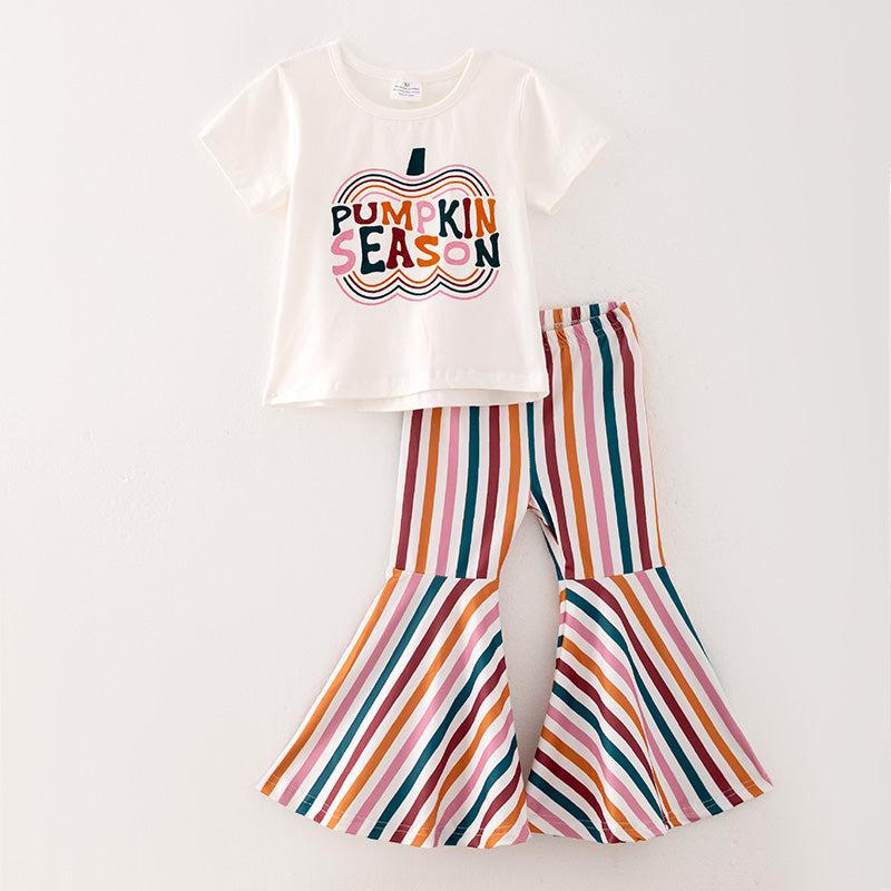 (In Stock E6-1-3)Girls Thanksgiving Print Outfit Set
