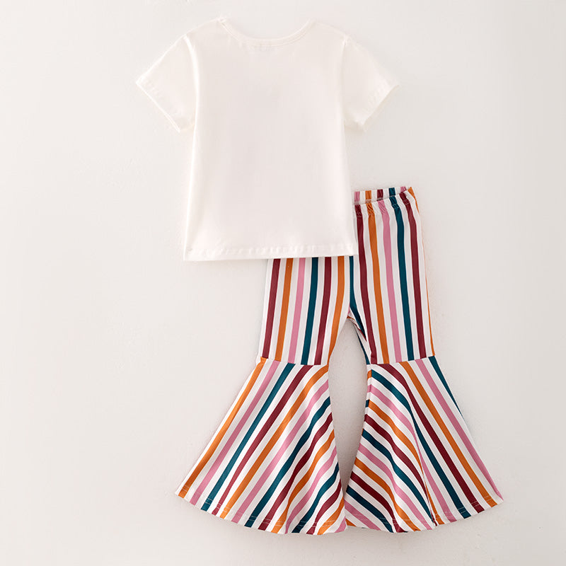 (In Stock E6-1-3)Girls Thanksgiving Print Outfit Set