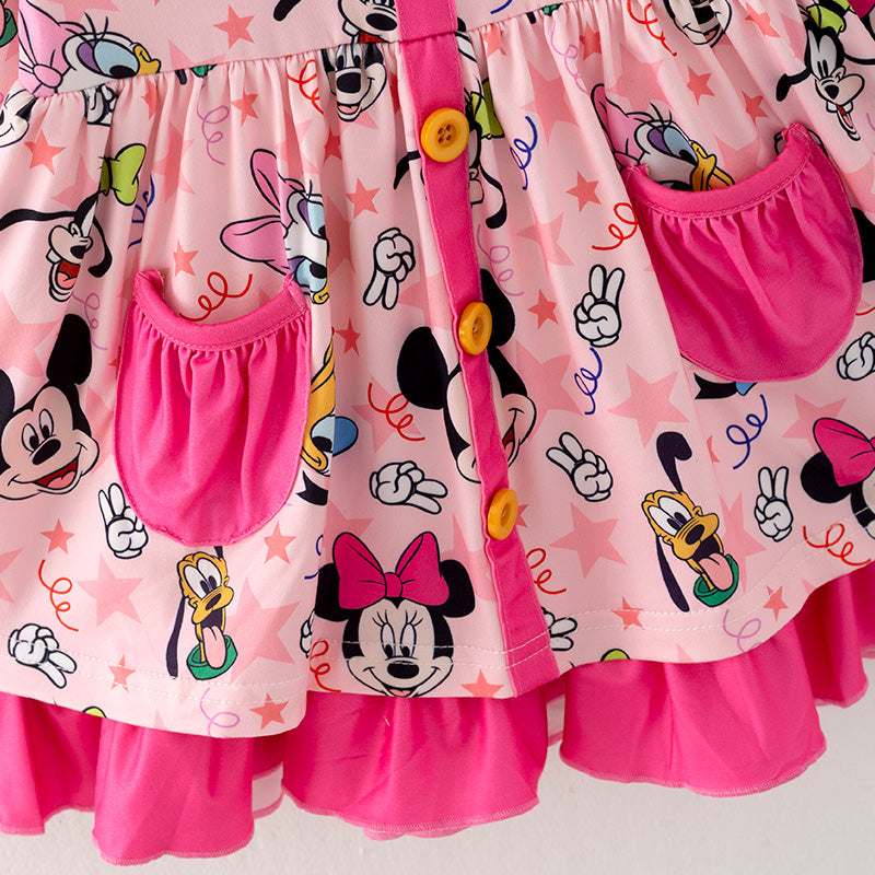 (In Stock A4-2-1)Girls Fall Cartoon Print Dress